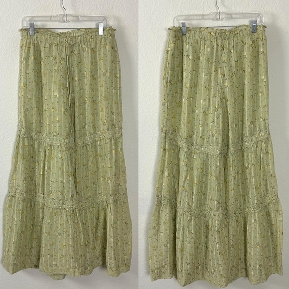 Free People Dainty Ethereal Cottage Prairie Tiered Wide Leg Pants Size Large NEW - Picture 5 of 15